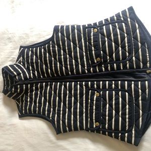 striped puffer vest